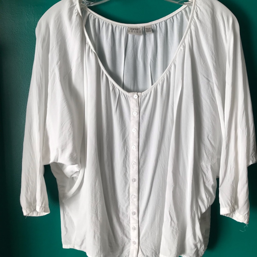 ESPRIT, Off the shoulder, bat wing, peasant style blouse.